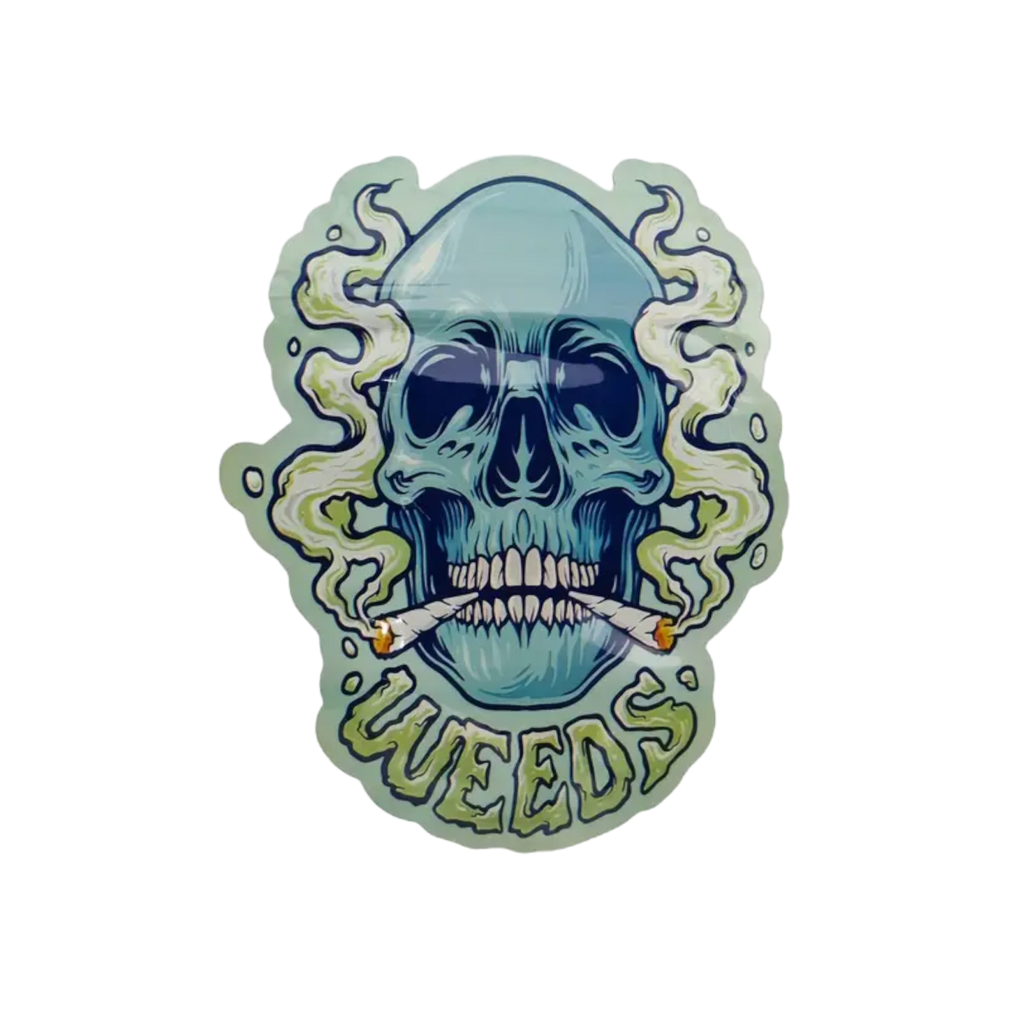 10x Weeds Skull shaped Mylar Bag 3,5g - Leer