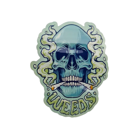 10x Weeds Skull shaped  Mylar Bag 3,5g - Leer