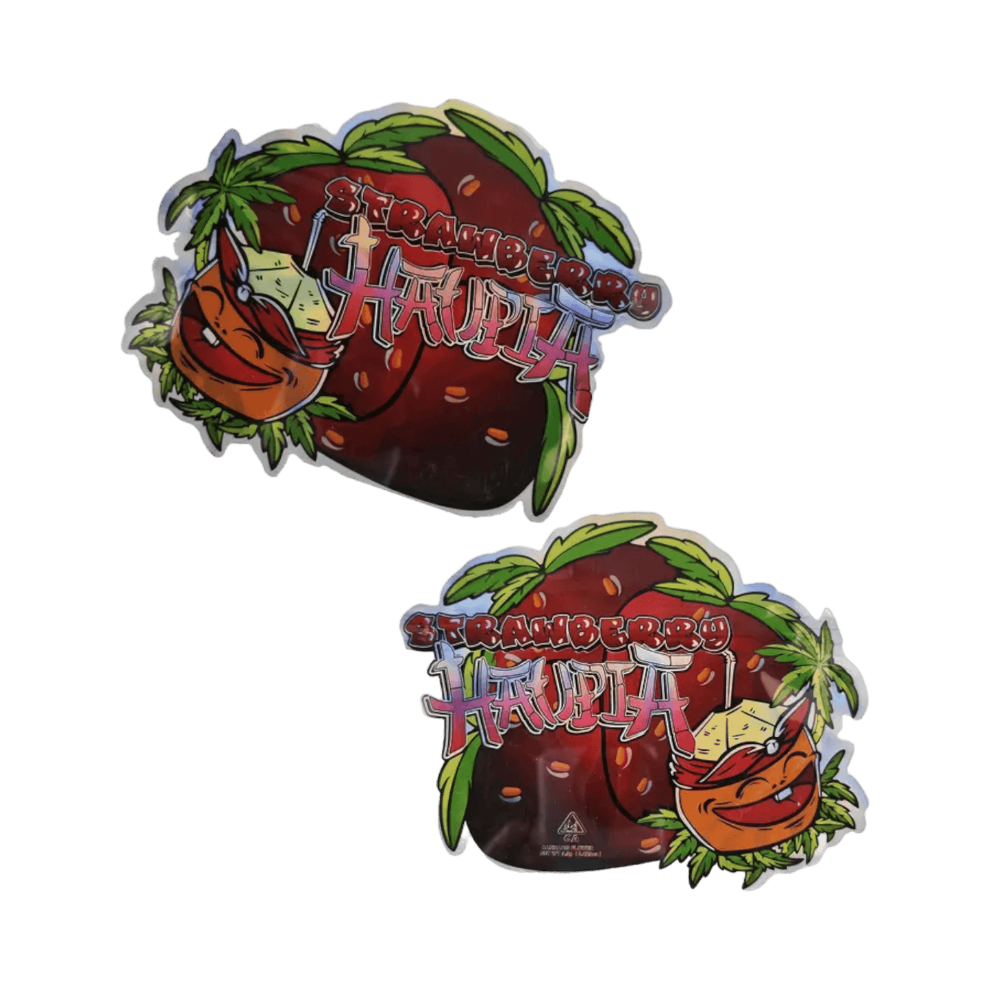 10x Strawberry Haupia shaped Mylar Bag 3,5g - Leer