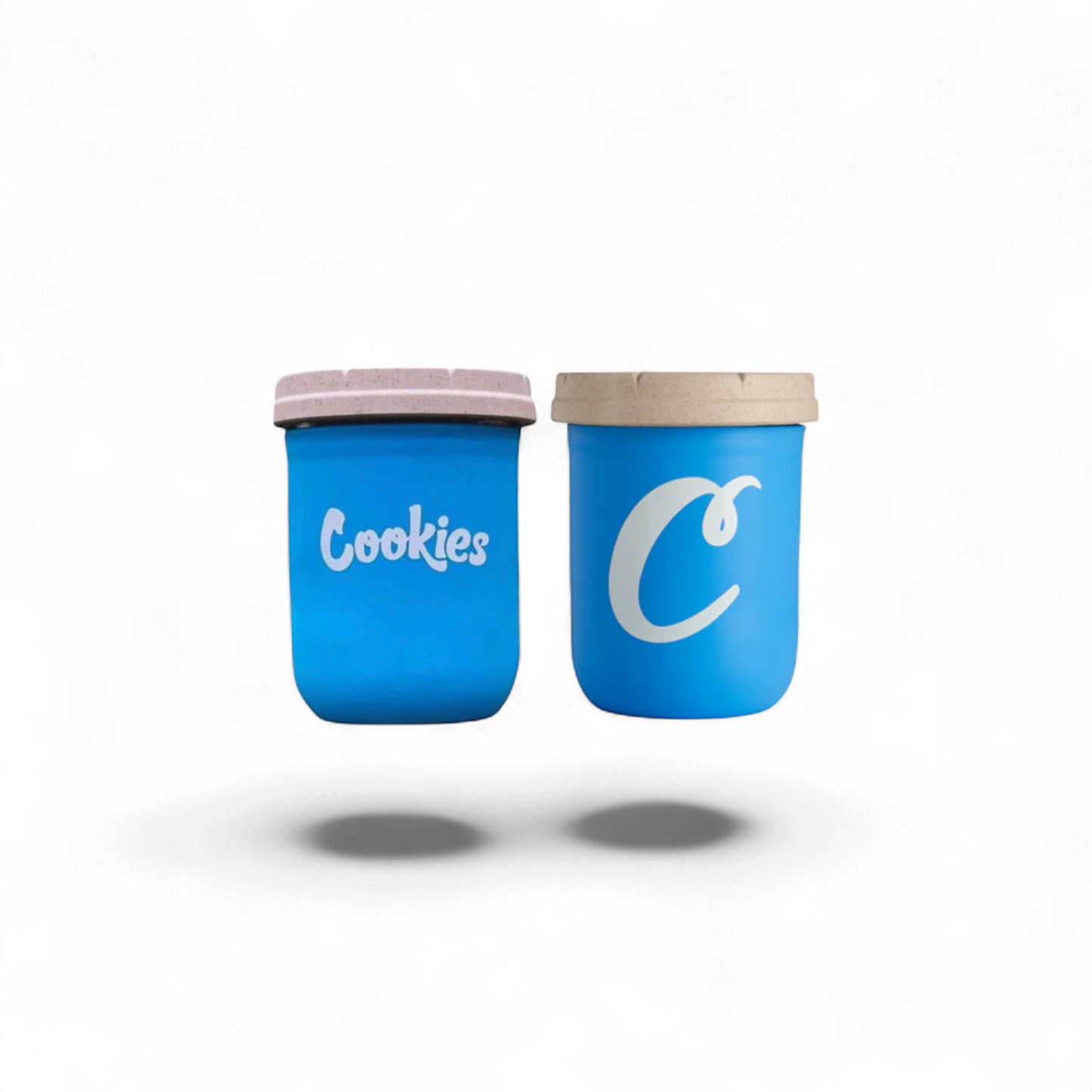 RE Stash Jar Cookies Blue 16oz Glas mit Silikonhülle – geruchsdicht und wiederverwendbar, erhältlich bei Pief-Leaf®