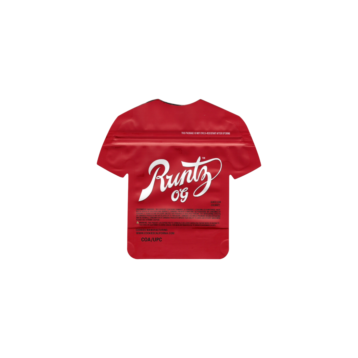 10x Runtz OG shaped Mylar Bag 3,5g - Leer