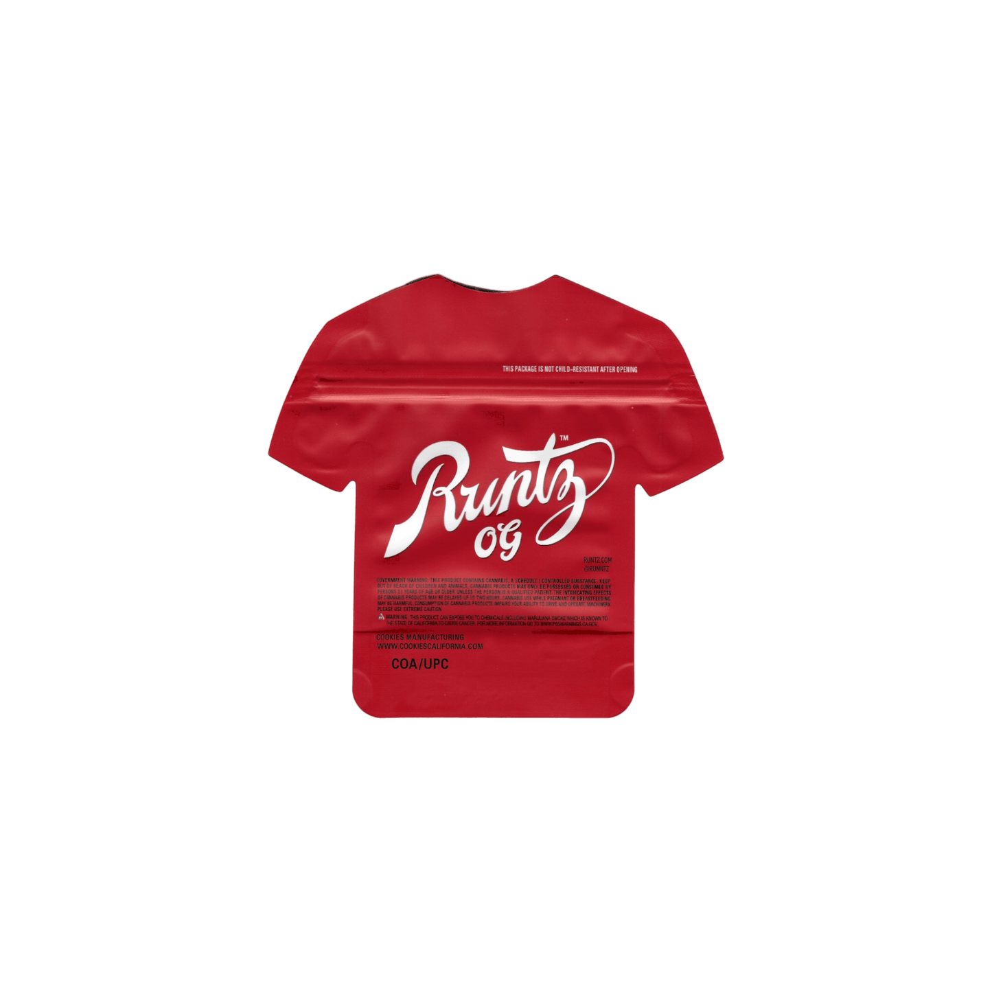 10x Runtz OG shaped Mylar Bag 3,5g - Leer