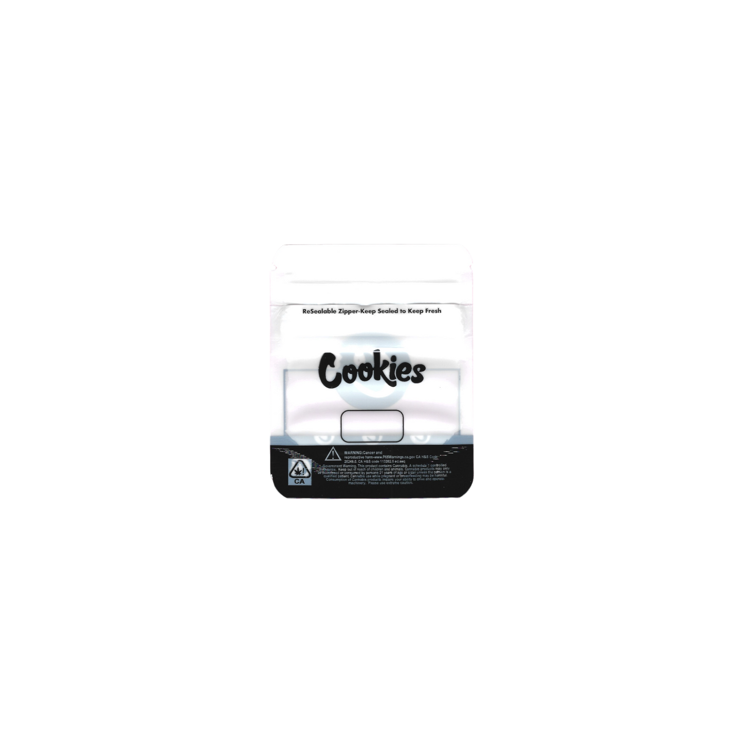 10x Cookies White Mylar Bag 1-3,5g - Leer