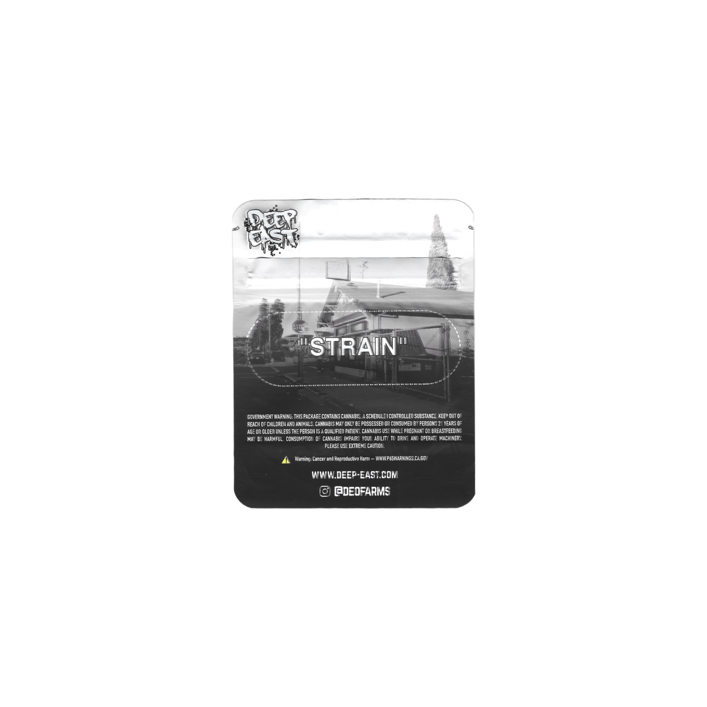 10x Deep East 'Strain' Mylar Bag 3,5g - Leer