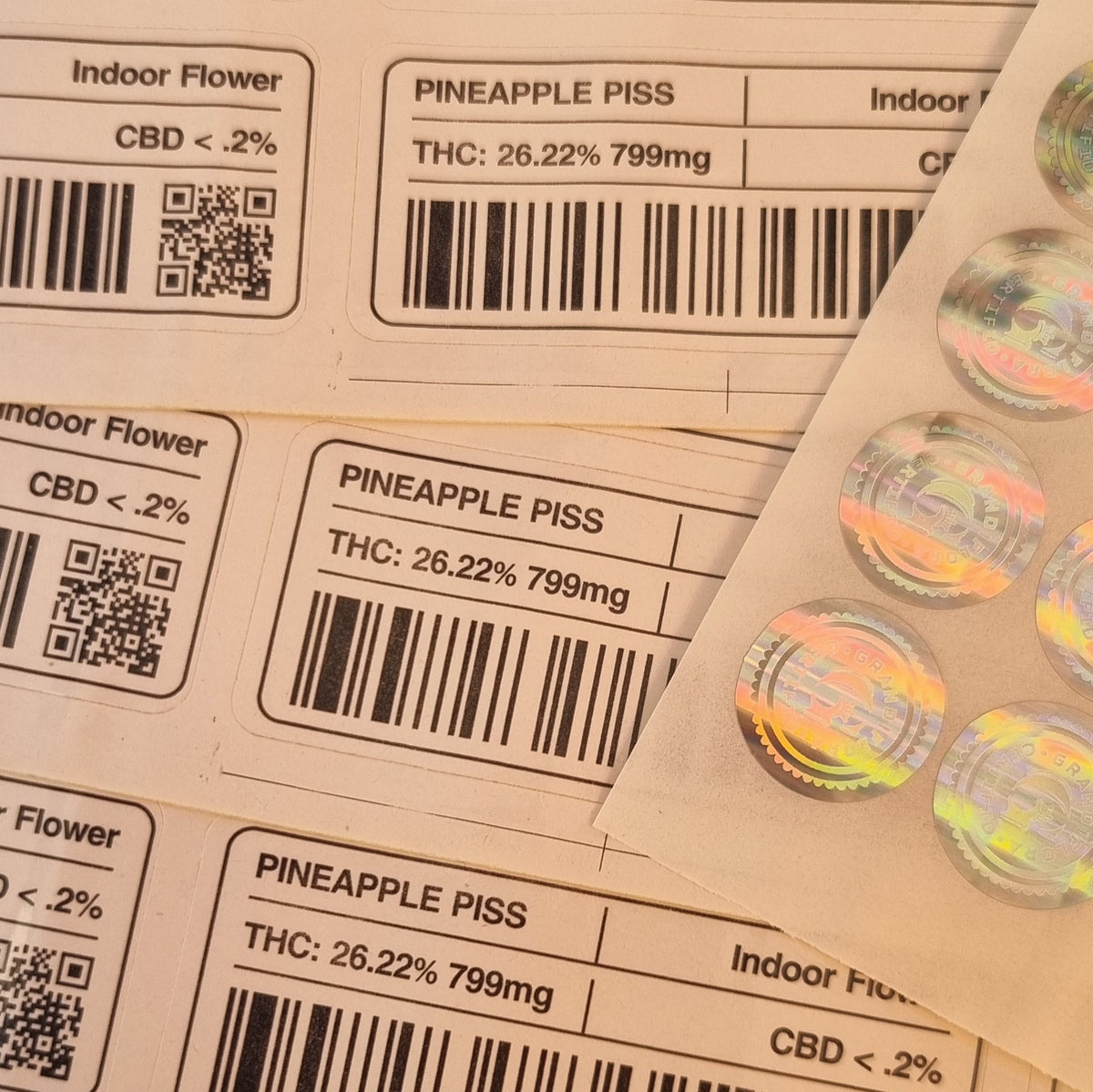 10x Pineapple Piss + Strainlabel Mylar Bag 3,5g - Leer