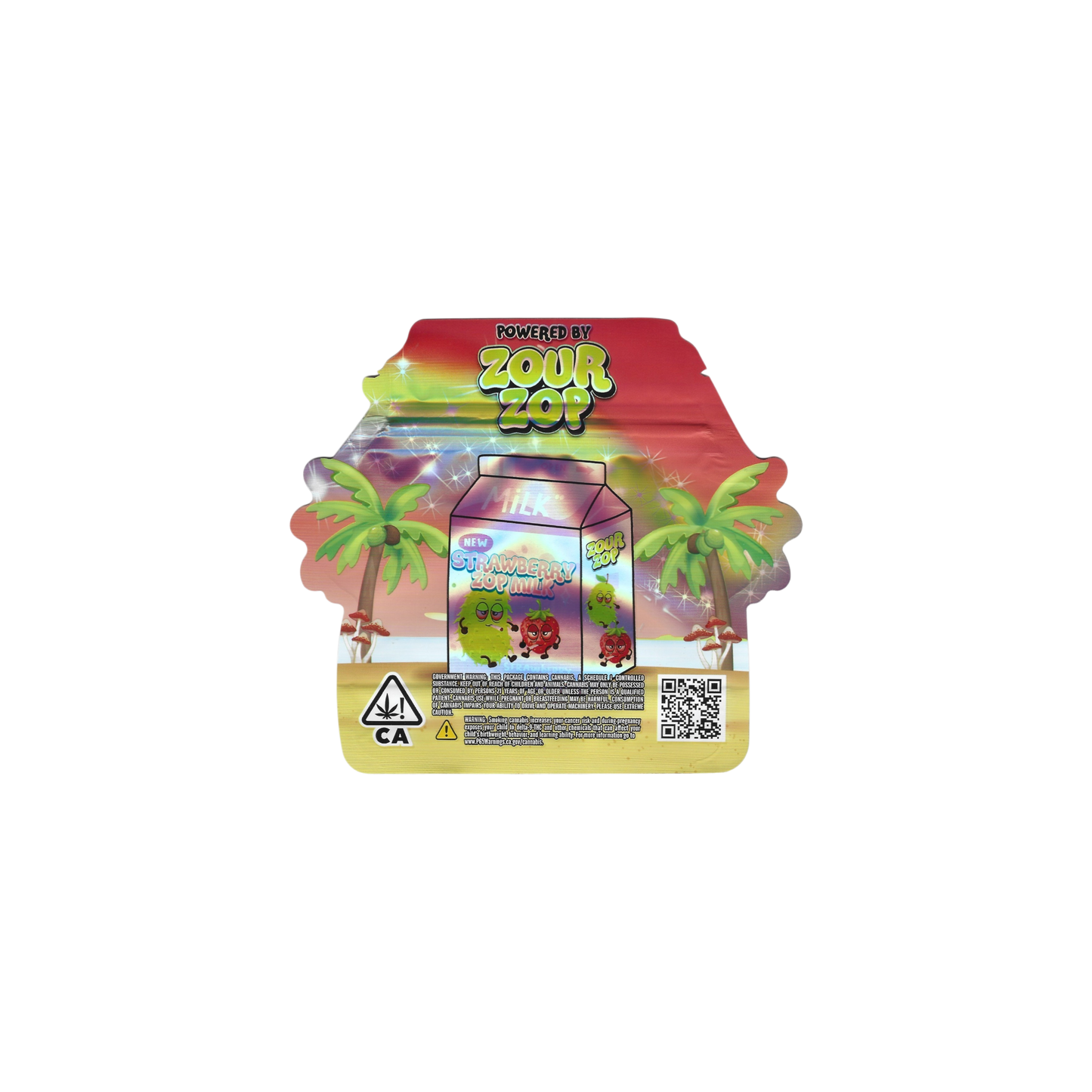10x Zour Zop Strawberry Zop Milk shaped Mylar Bag 3,5g - Leer