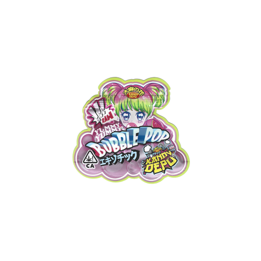 10er-Set Kandy Depo Bubble Pop Mylar Bags (3.5g, leer) – auffällige Form, buntes Design, blickdicht & sammelwürdig.