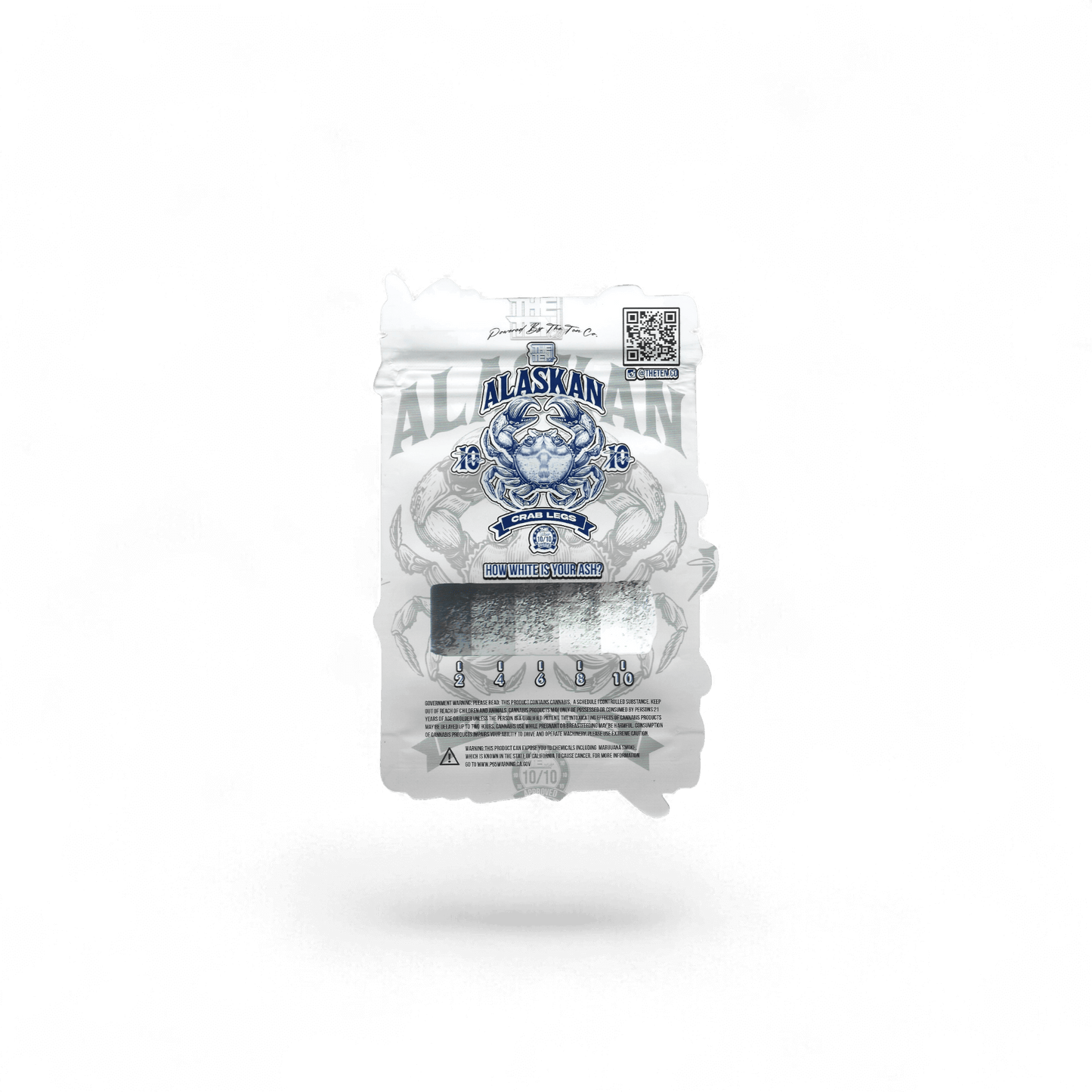 10x THE TEN co. Alaskan Crab Legs shaped Mylar Bag 3,5g - Leer