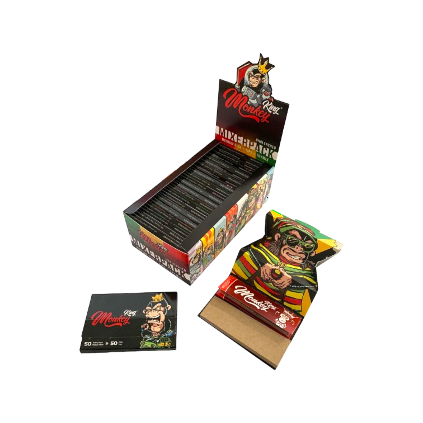 Mixerpack 1¼ + Tips + Tray ungebleicht - Monkey King - Pief-Leaf®
