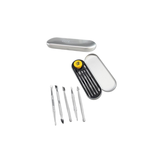 Oil Black Leaf Etui mit Edelstahlwerkzeugen