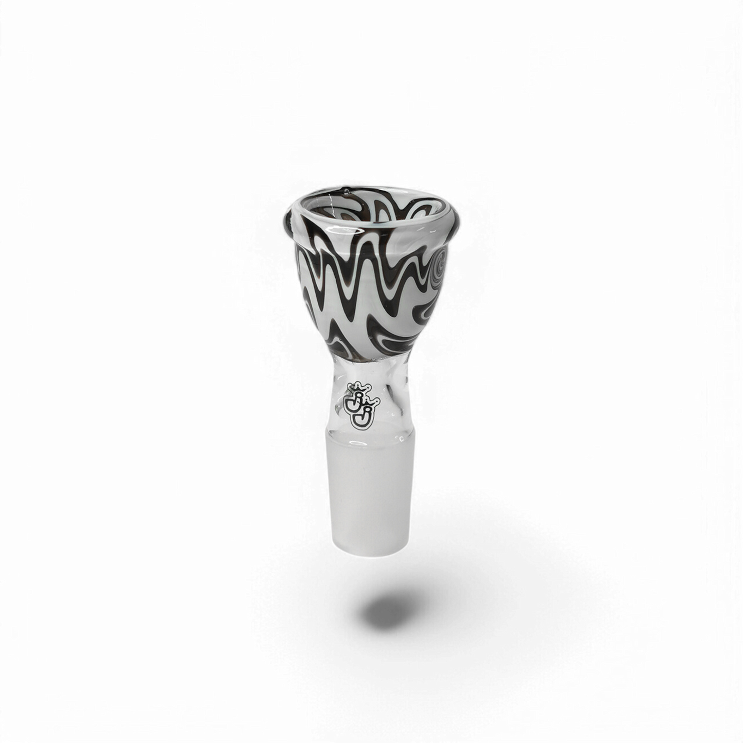 Kopf Swirl Black-White aus Glas mit schwarz-weißem Muster, erhältlich bei Pief-Leaf®