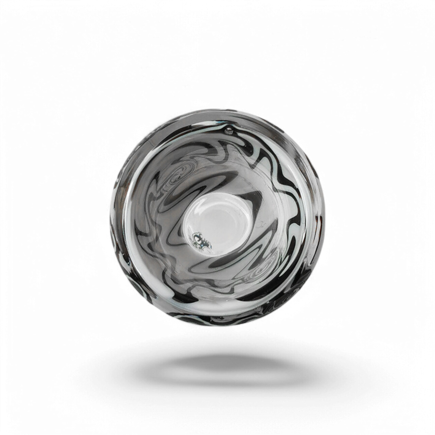 Kopf Swirl Black-White 18,8 mm Schliff aus stabilem Glas, erhältlich bei Pief-Leaf®