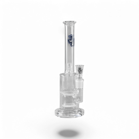 Cordi Blue Glasbong – 32 cm hoch, 5 mm Glasstärke, mit Honeycomb-Perkolator für optimale Rauchfilterung. Erhältlich bei Pief-Leaf.