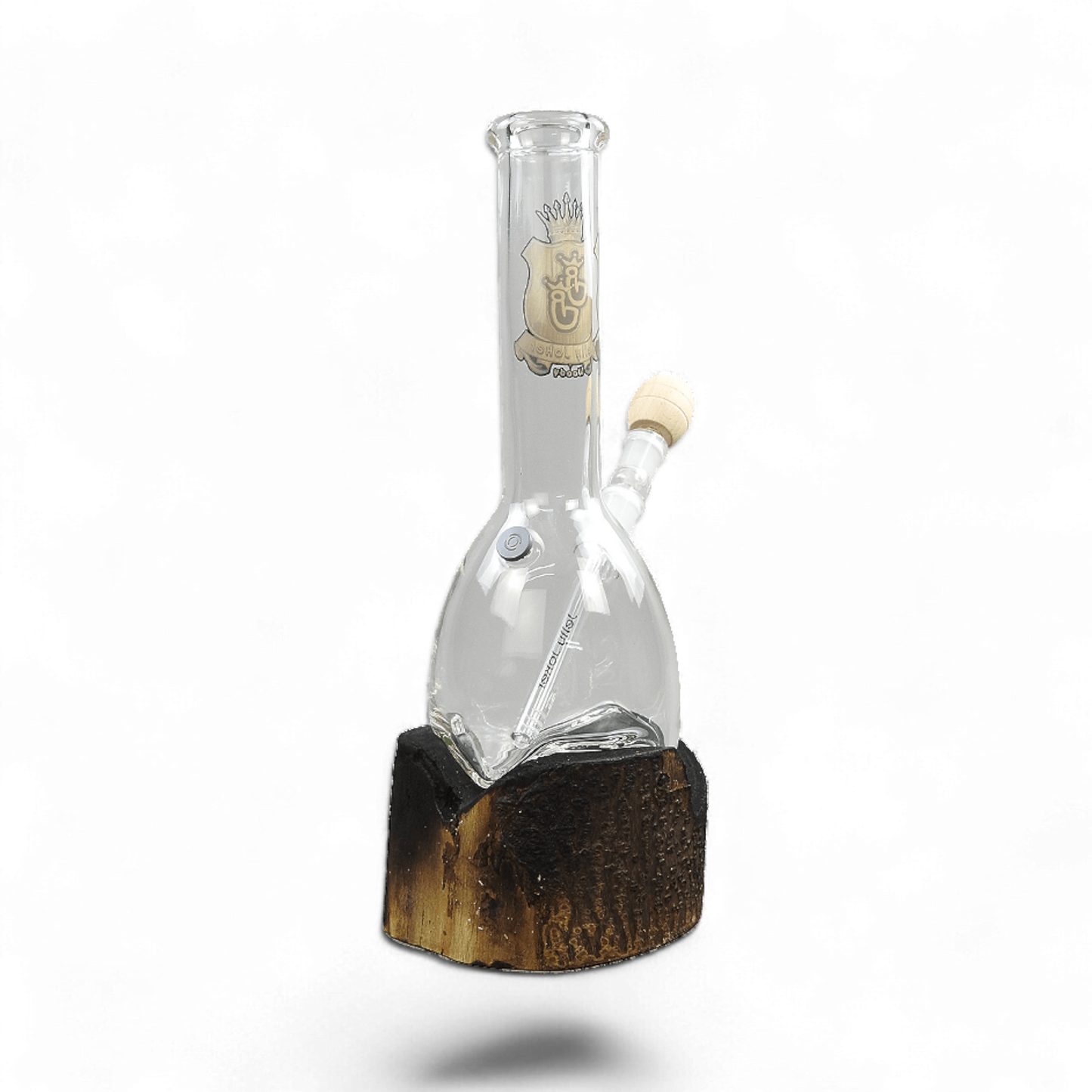 Woody – Bong auf Holzsockel mit Holzköpfchen – 41cm – 5mm