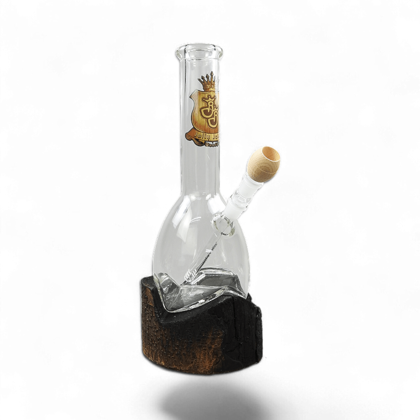 Jelly Joker Woody Bong aus Glas & Holz – 41 cm hoch, 18,8 mm Schliff, mit Kickloch & Holzkopf