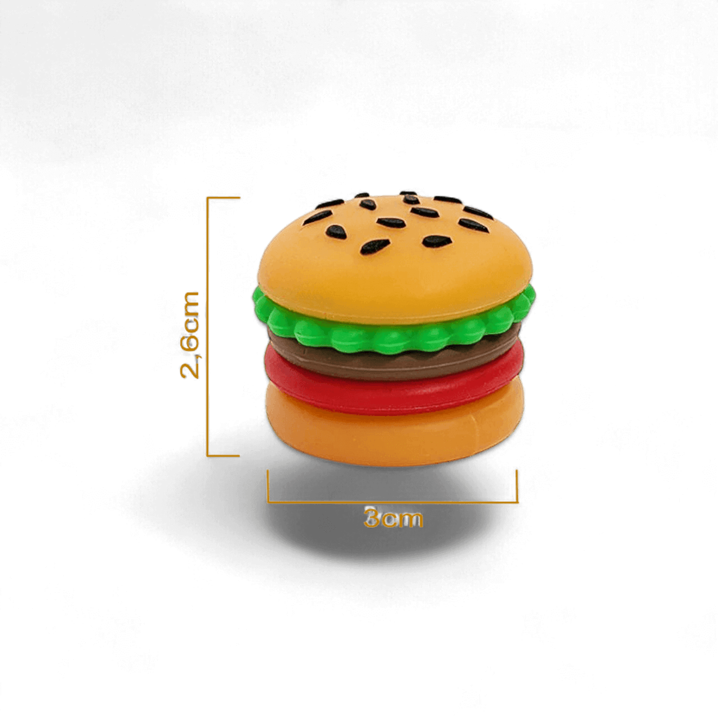 Silikondose für Wax und Konzentrate, buntes Burger-Design, kompakt und auslaufsicher, erhältlich bei Pief-Leaf®