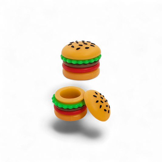 Silikondose im Burger-Design, 5ml Fassungsvermögen, hitzebeständig, erhältlich bei Pief-Leaf®