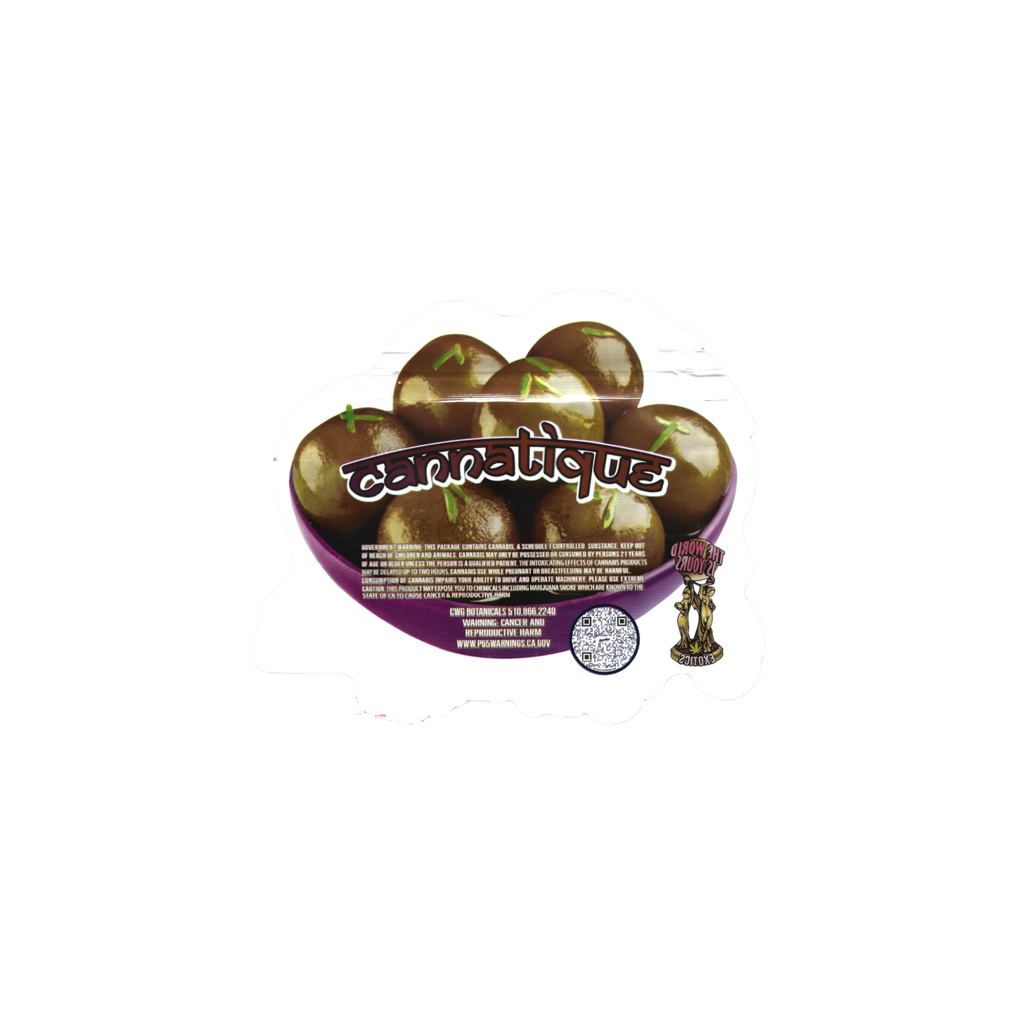 10x Cannatique gulab jamun shaped Mylar Bag 3,5g - Leer