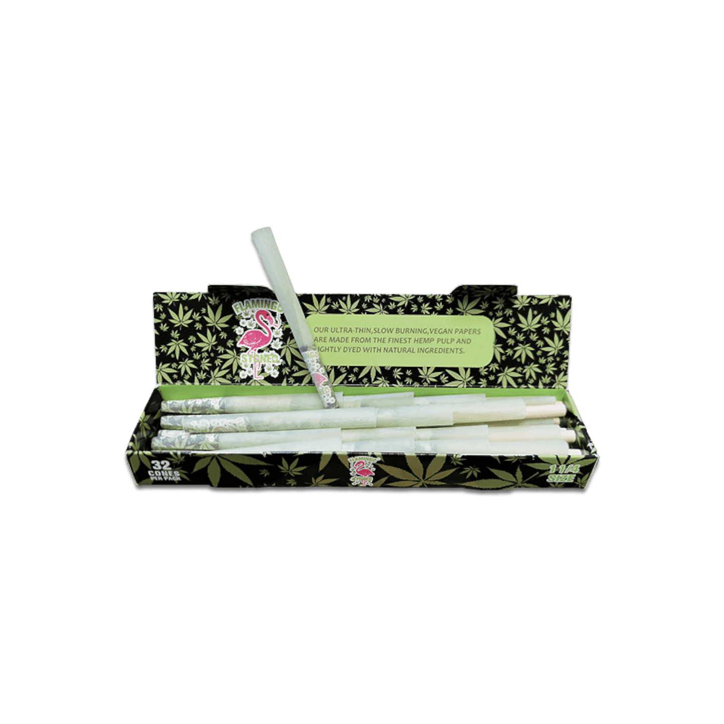 Prerolled Flamingo Stoned Cones Grün 1¼ – Pief-Leaf®