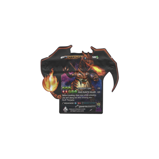 10x Smokemon charzaza shaped Mylar Bag 3,5g - Leer