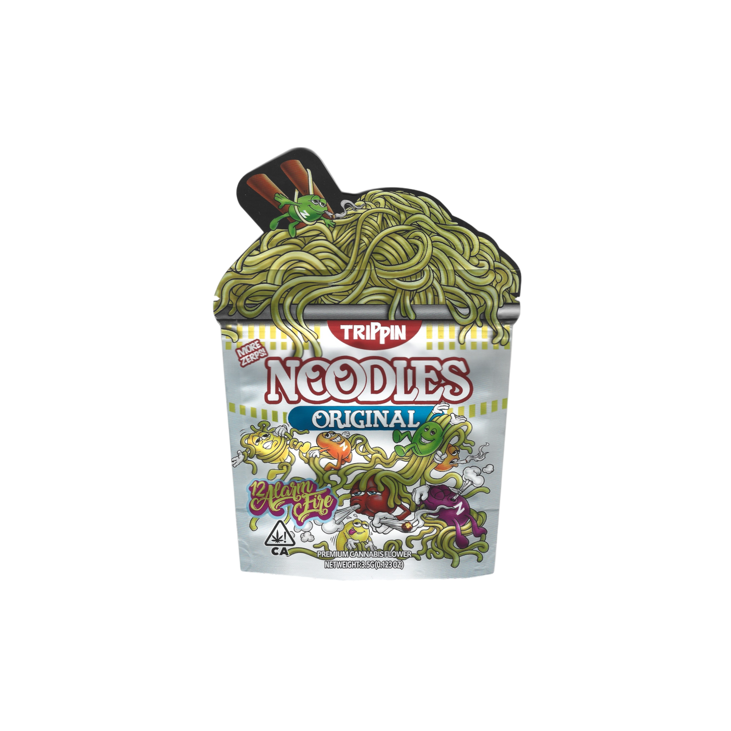 10x Trippin Noodles shaped Mylar Bag 3,5g - Leer