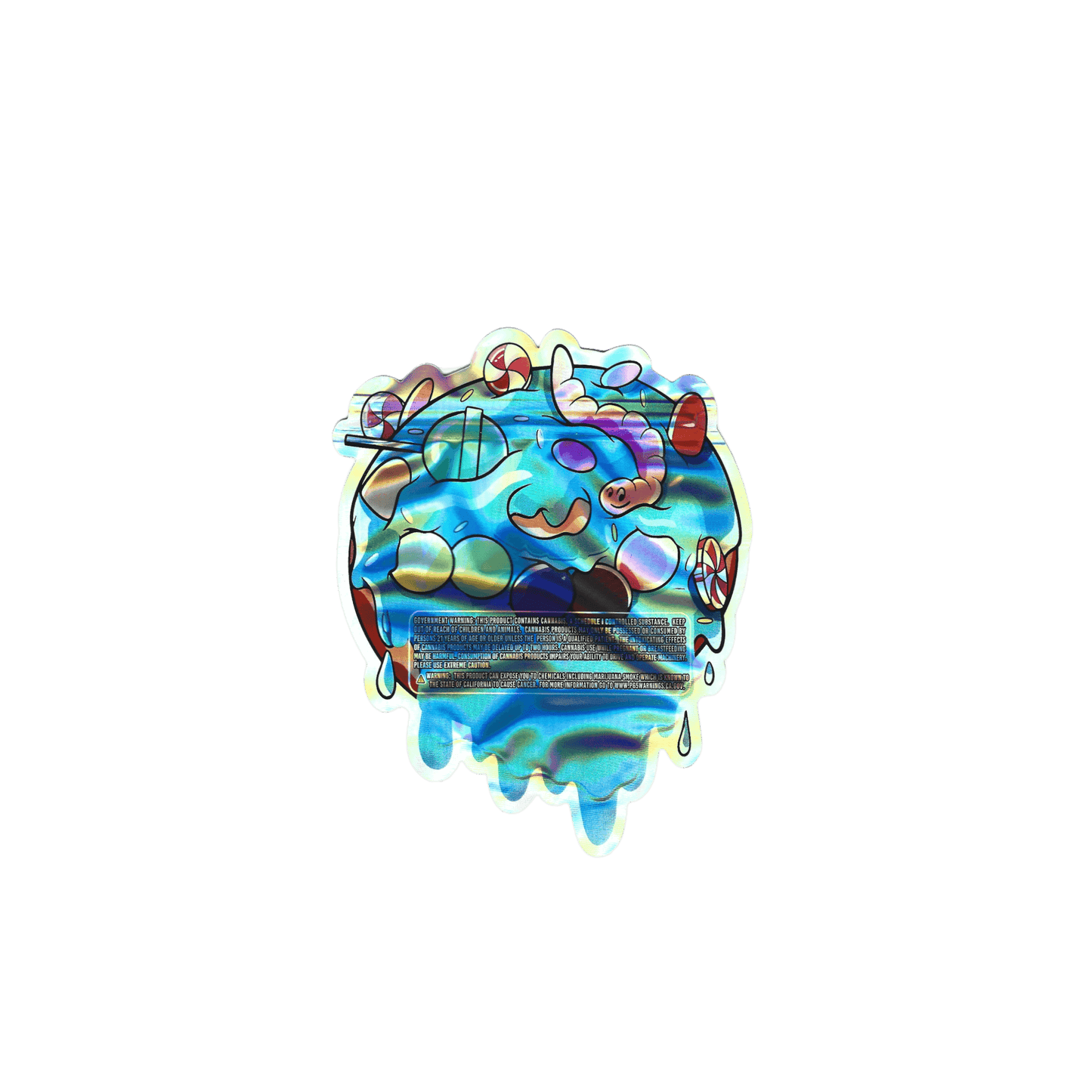 10x Blue Candy Donut holo shaped Mylar Bag 3,5g - Leer