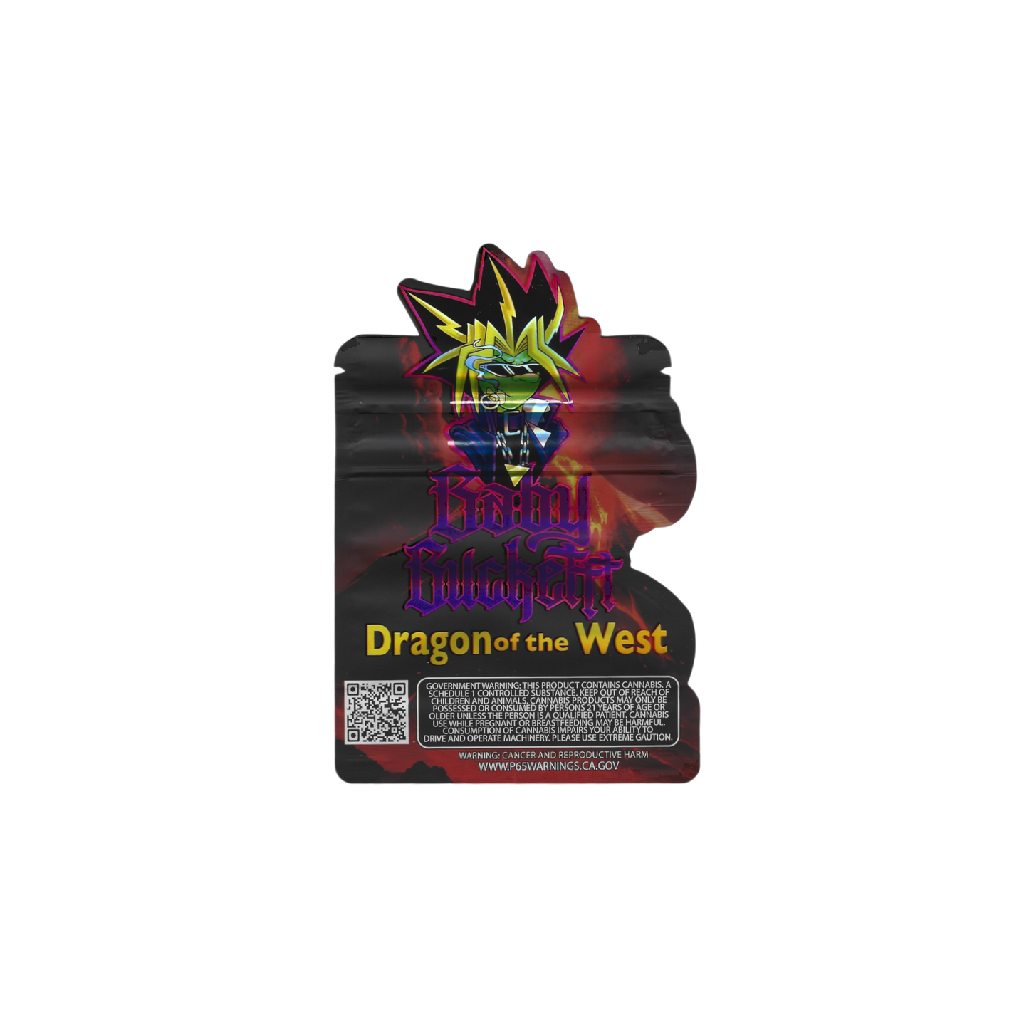 10x BabyBuckettt Dragon of the West shaped Mylar Bag 3,5g - Leer