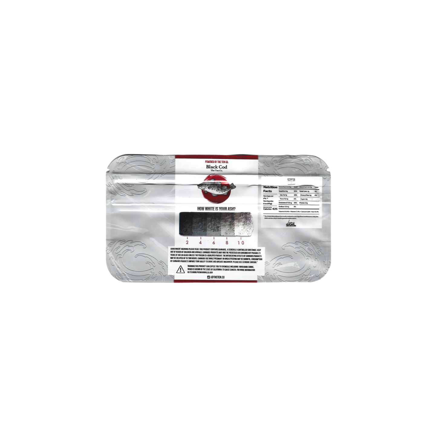 10x THE TEN co. Black Cod shaped Mylar Bag 3,5g - Leer