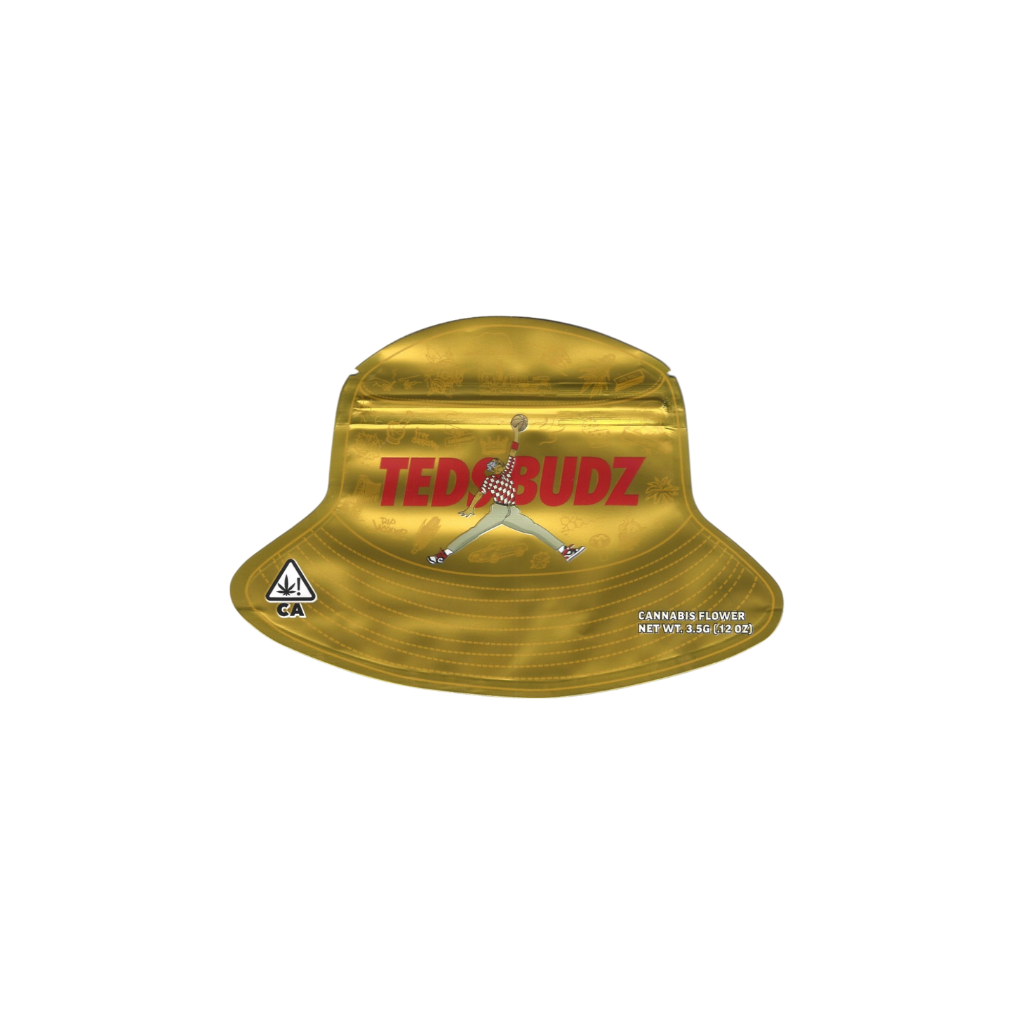 10x Teds Budz Hat shaped Mylar Bag 3,5g - Leer