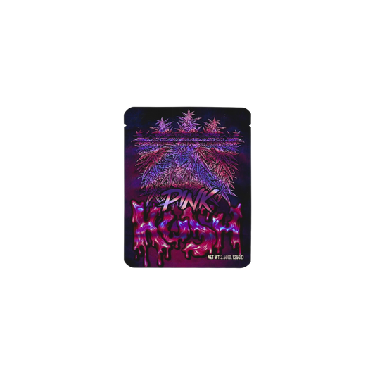 10x Pink Kush Mylar Bags 3.5g – leere Sammelbeutel im Pink Kush Design, ideal für Sammler.