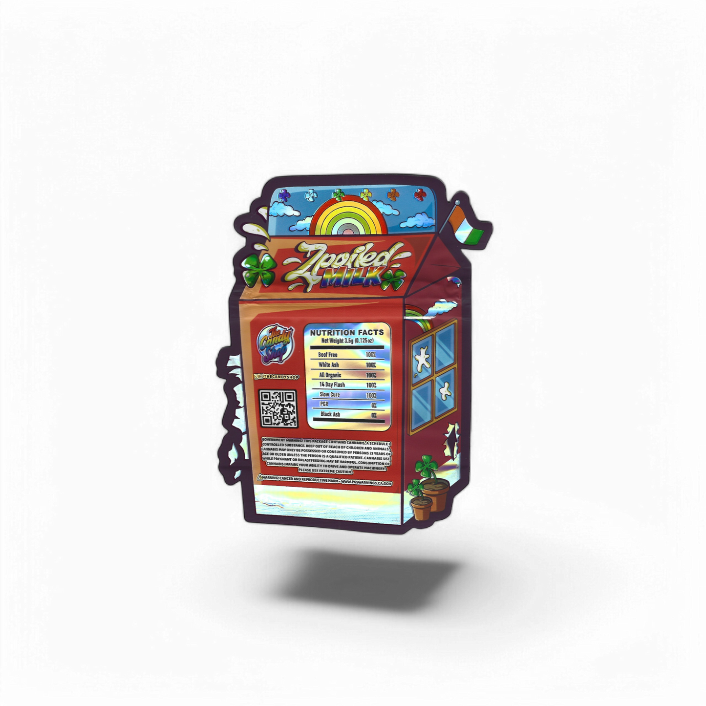 10x The Candy Shop Zpoiled Milk shaped Mylar Bag 3,5g - Leer