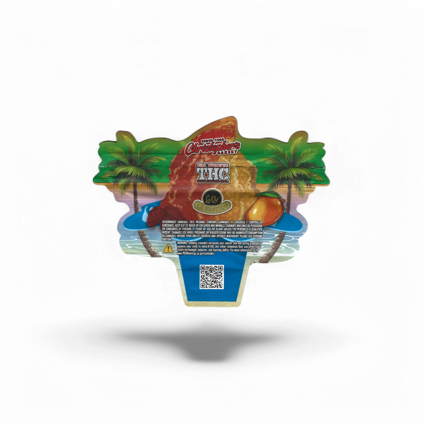 10x Li Hing Mango Shave Ice shaped Mylar Bag 3,5g - Leer