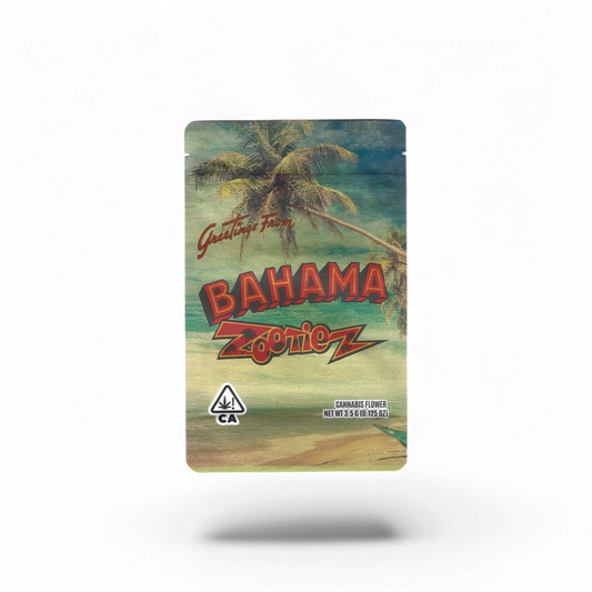 10x Bahama Zootiez Mylar Bags 3.5g – leere Sammelbeutel im kreativen Design.