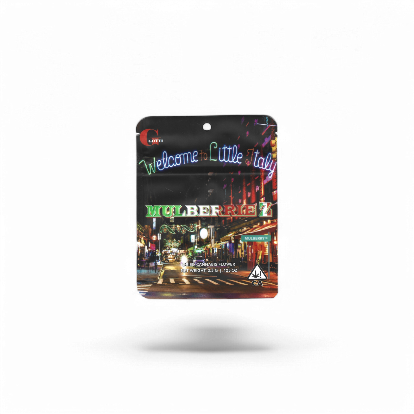 10x Gotti Mulberriez Mylar Bags 3.5g – leere Sammelbeutel im kreativen Design.