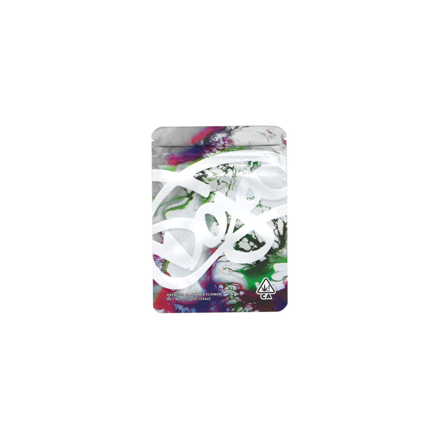 10x leere Doja White Taffi Mylar Bags (3.5g) im auffälligen Design – luftdicht, blickdicht & ideal für Sammler.