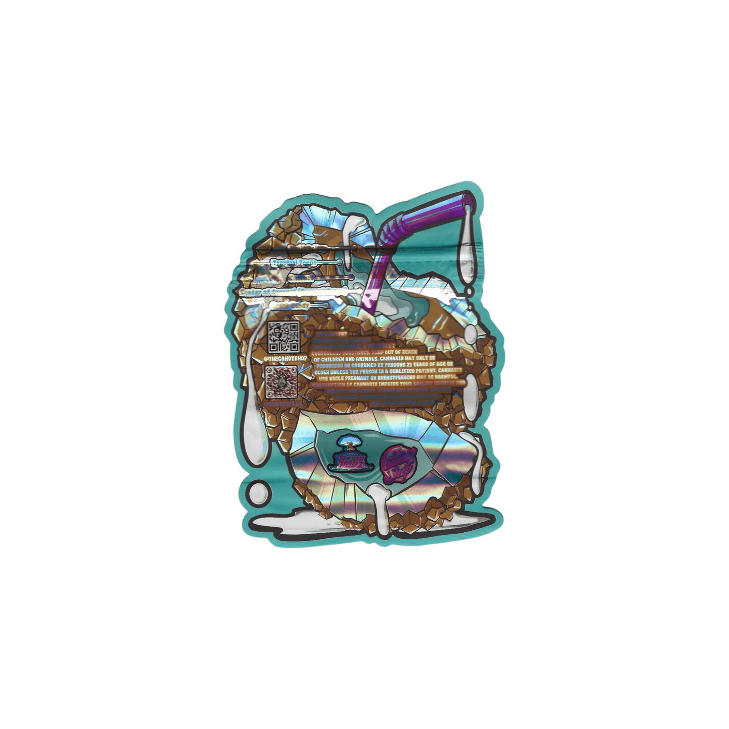 10x The Candy Shop Crack Coconut shaped Mylar Bag 3,5g - Leer