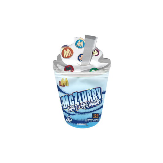 10er-Set Highmart McZlurry Mylar Bags (3.5g, leer) im geformten Fast-Food-Design – blickdicht, auffällig & ideal für Sammler.