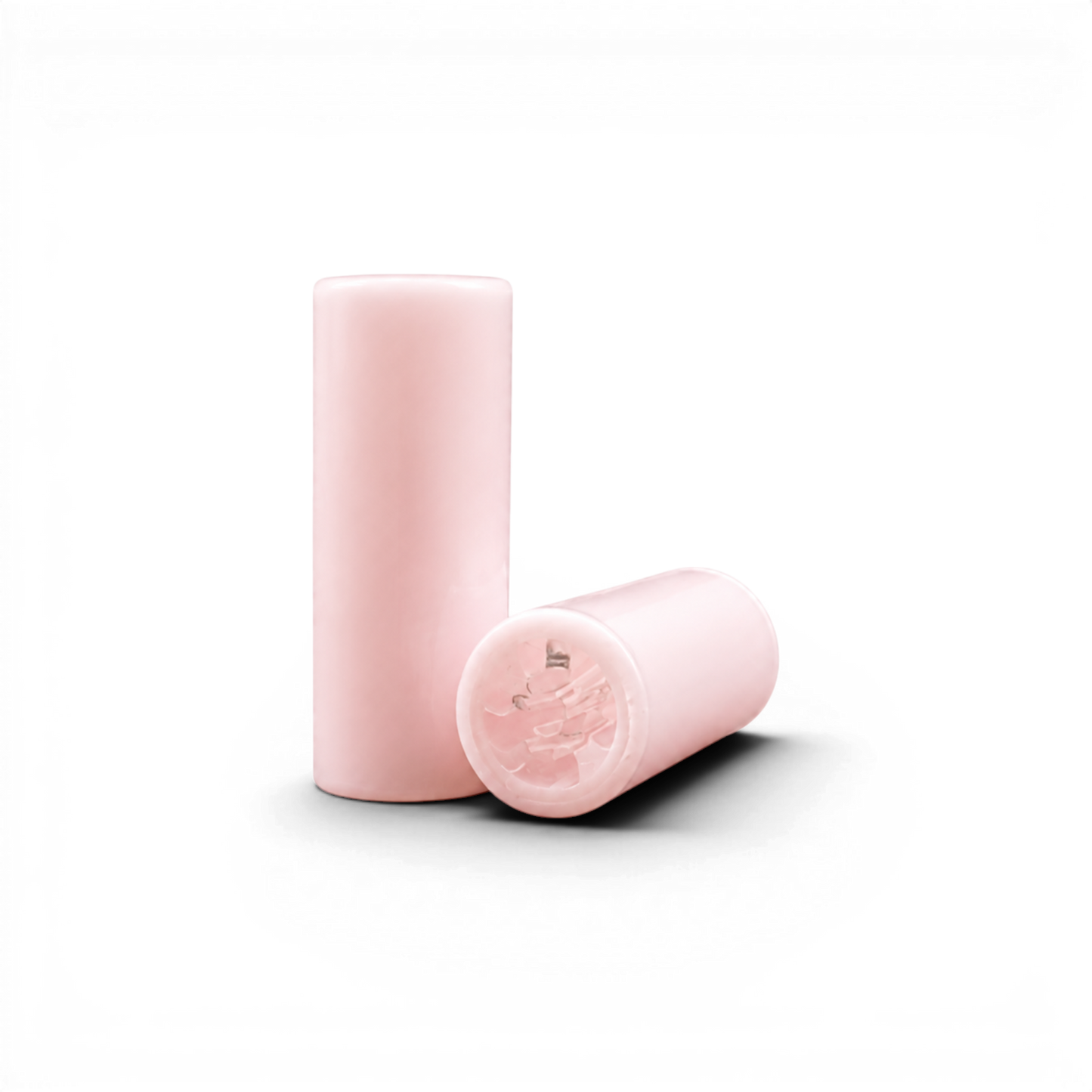 Glas Tip 12 mm 7 Loch Milky Pink aus Glas