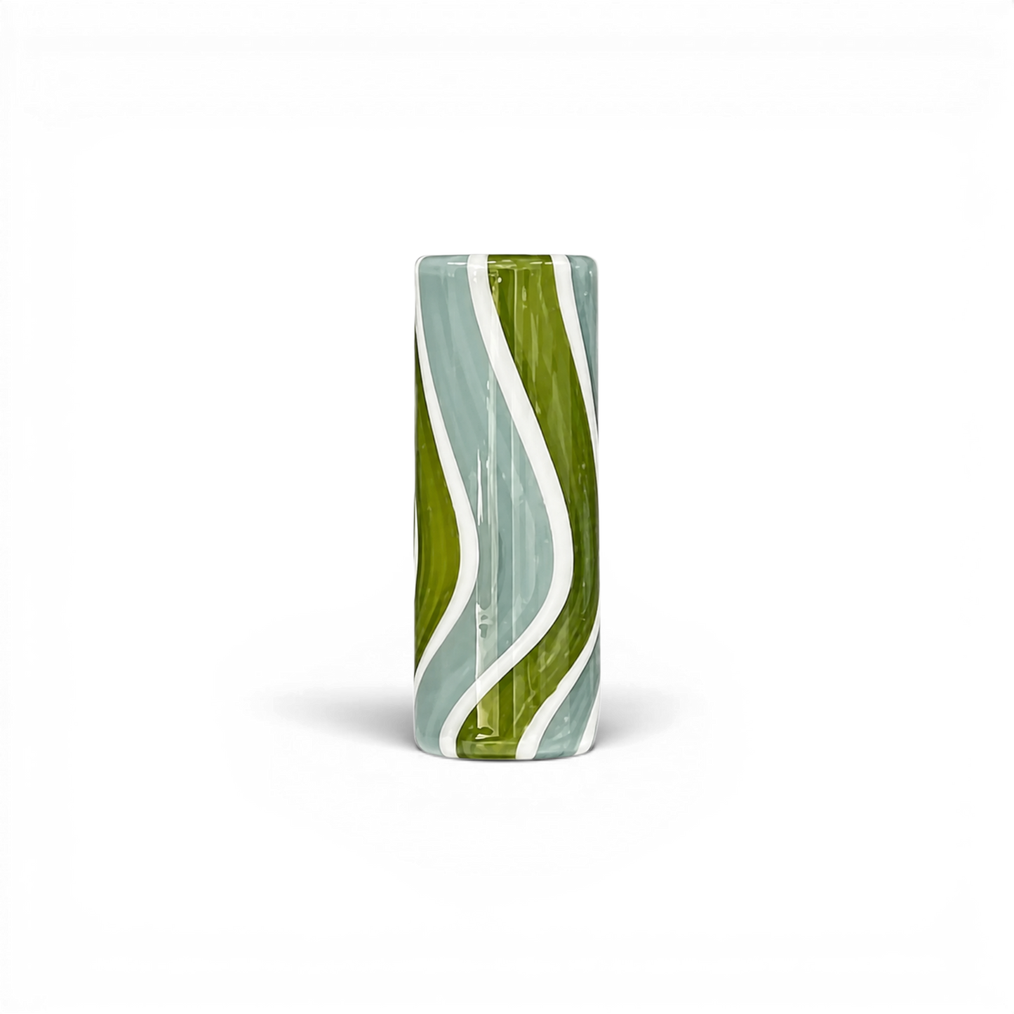 Glas Tip 12 mm Twisted Grün mit 7 Loch