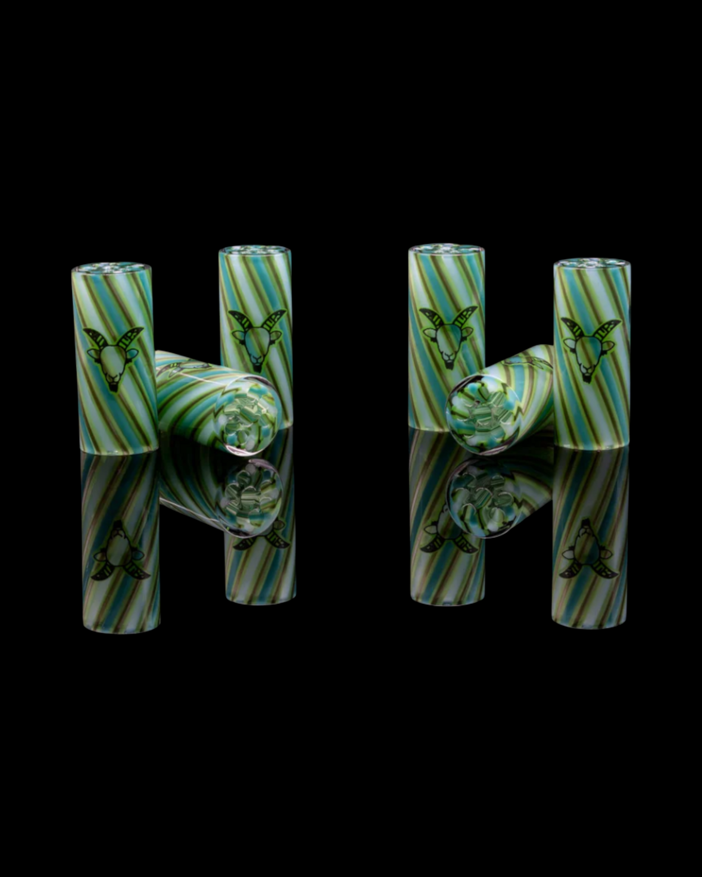 Glas Tip 8 mm Iron Green Giant von Roll with the Goat