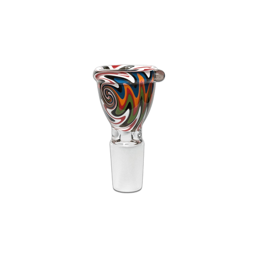 Bongkopf Swirl Rainbow02 aus Glas mit 18,8 mm Schliff und farbenfrohem Swirl-Design.