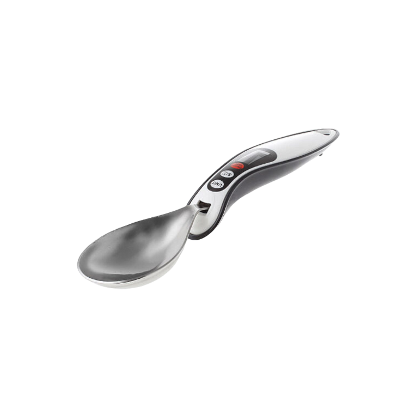 Digitale Löffelwaage S1 mit LCD-Display und integriertem Messlöffel (300 g / 0,1 g), in Schwarz-Silber