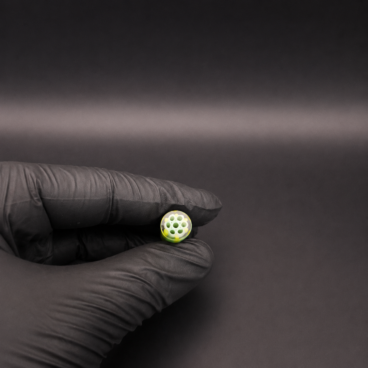 Meccas Glas Tip Grün Klar 9 mm mit 7 Loch Struktur