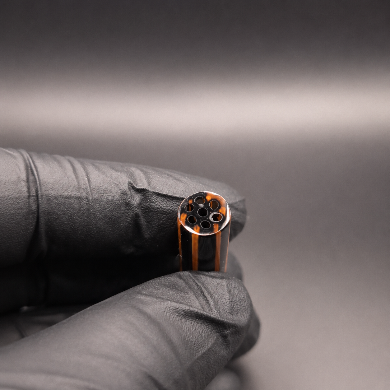 Meccas Glas Tip Schwarz Braun 9 mm mit 7 Loch Struktur