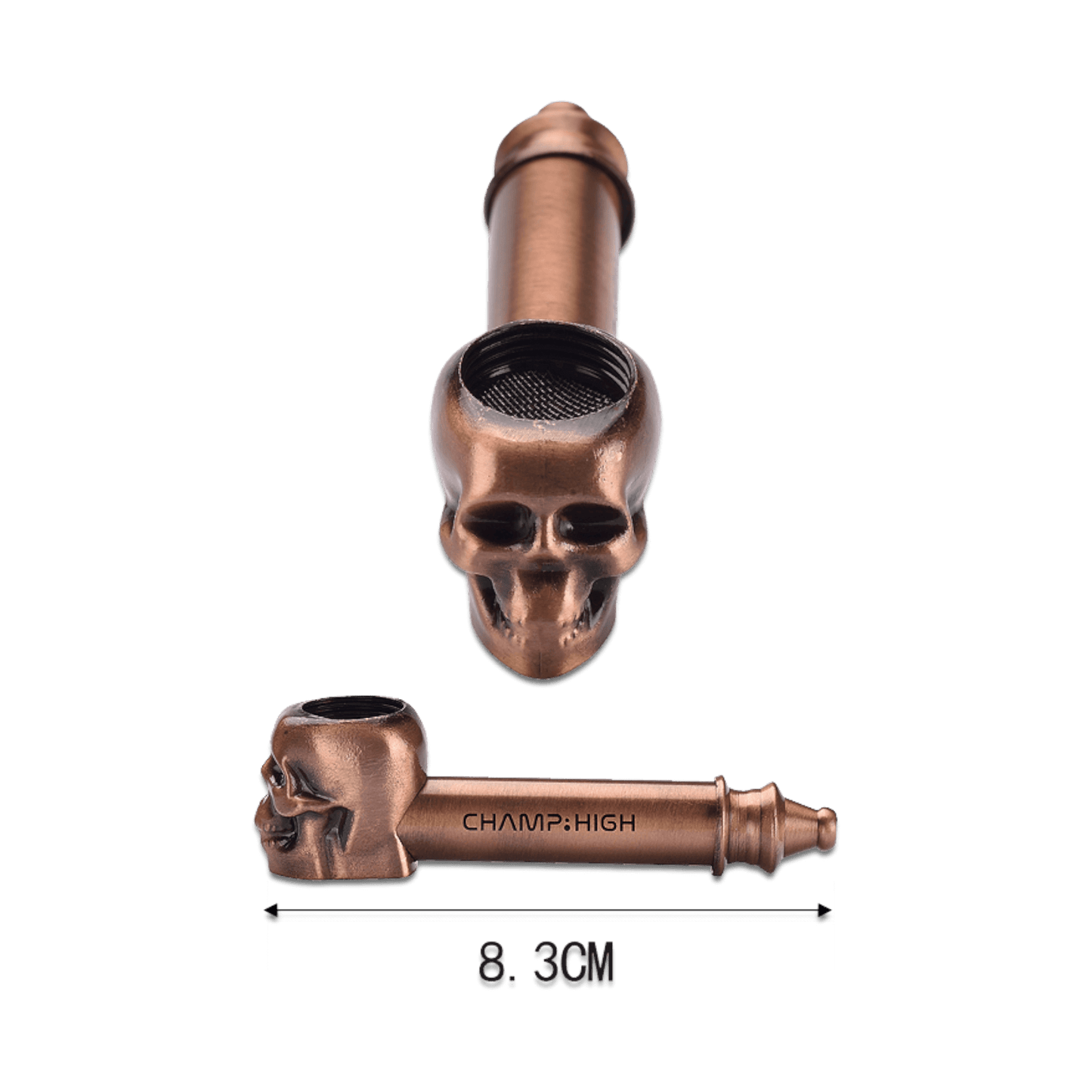 Metall Skull Pipe Kupfer Messing