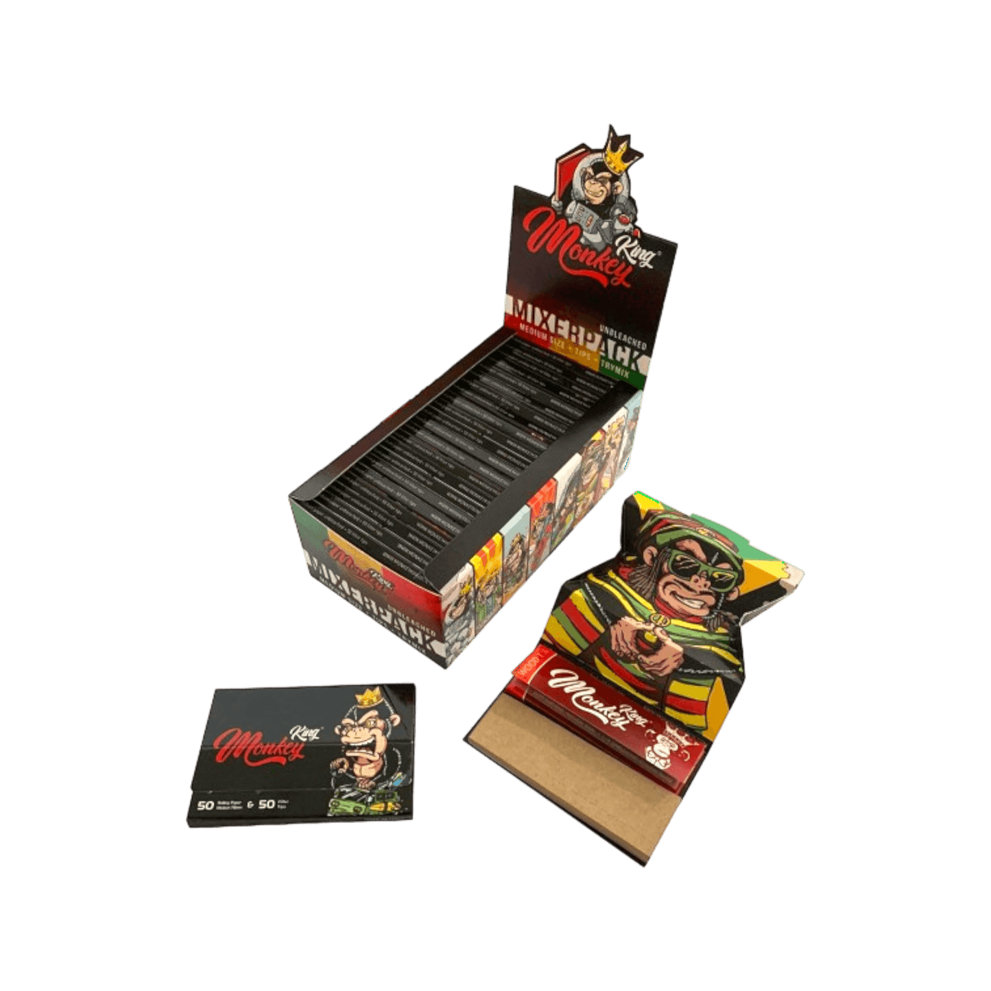 Mixerpack 1¼ + Tips + Tray ungebleicht - Monkey King - Pief-Leaf®