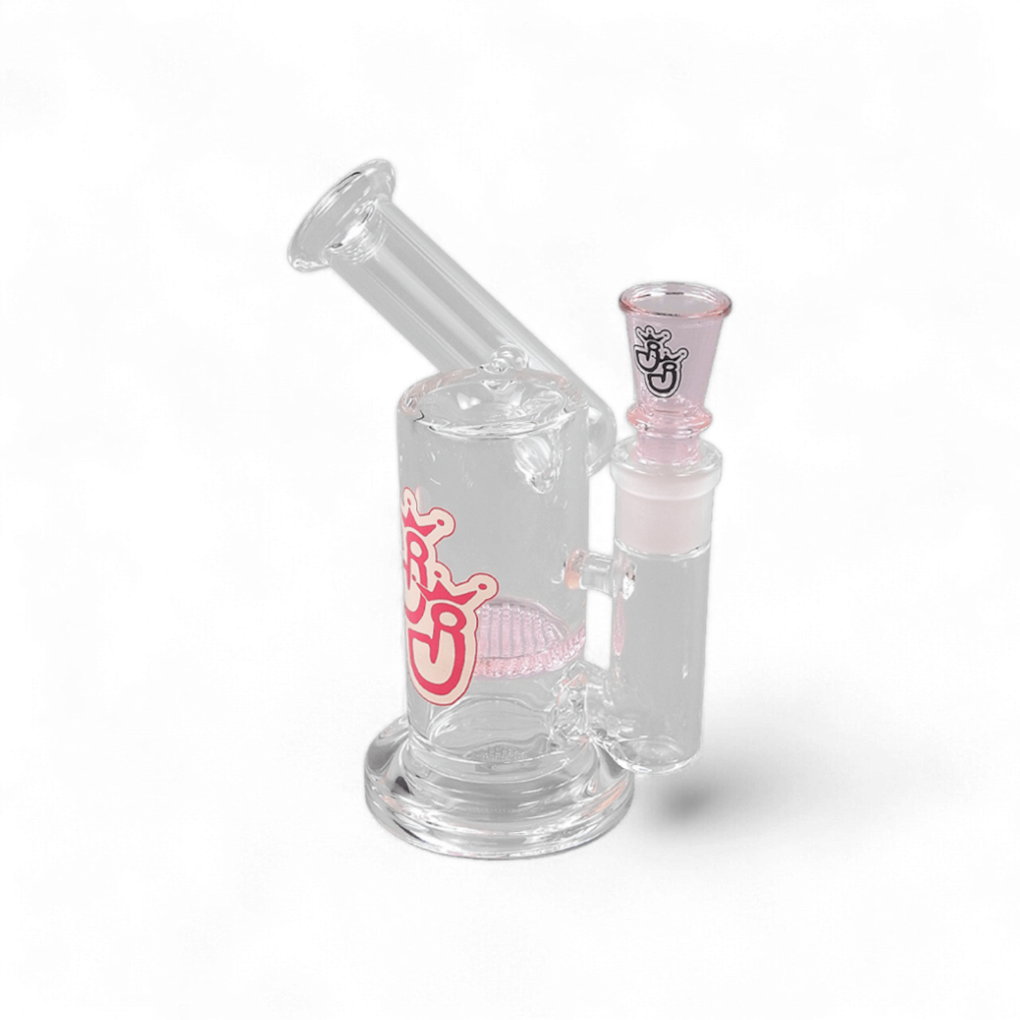 Melle Lady Bong – 15,5 cm – 5mm Borosilikatglas – Honey-Bee-Perkolator – Pink – Jelly Joker