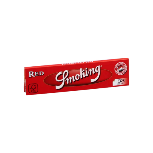 Smoking King Size Red Papers – 33 Blättchen, Reispapier, 52x110mm