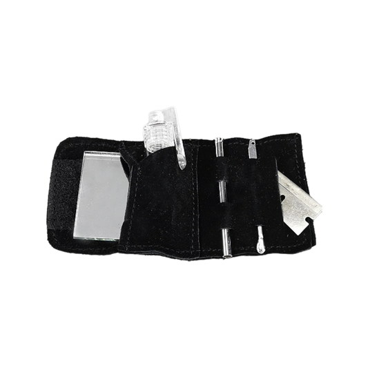 Snuff-Set aus Leder, klein - 6,8 x 5,5cm