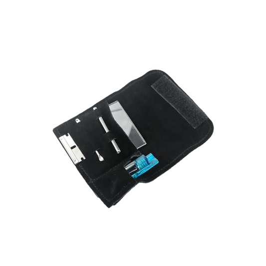 Snuff-Set aus Leder, groß - 6,8 x 12cm